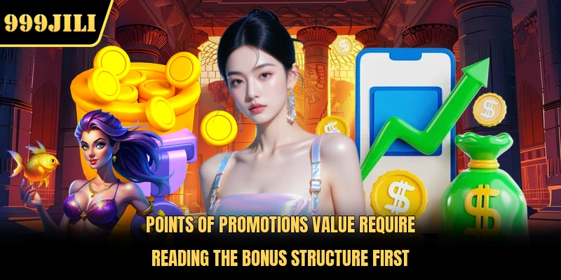 Points of promotions value require reading the bonus structure first