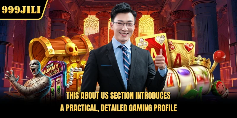 This about us section introduces a practical, detailed gaming profile 